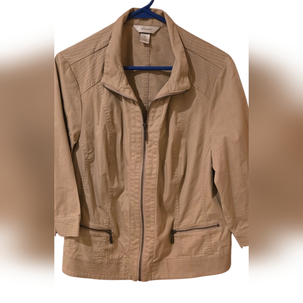 CJ Banks Tan Jacket Size X (1X)